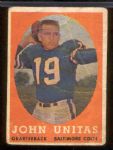 1958 Topps Fb- #22 Johnny Unitas, Colts