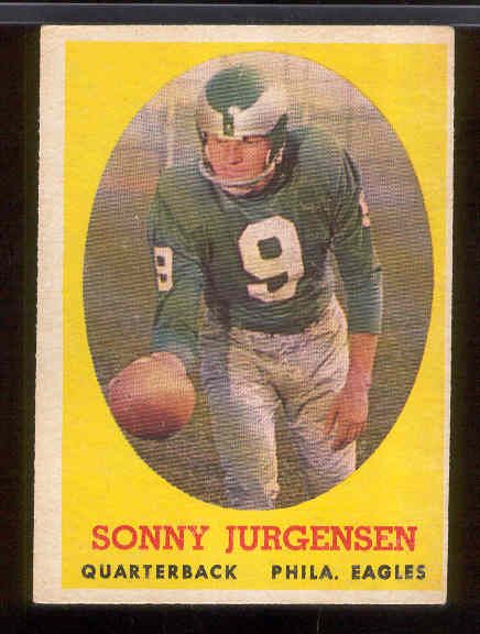 1958 Topps Fb- #90 Sonny Jurgenson, Eagles- Rookie! 