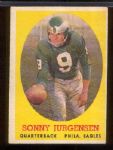 1958 Topps Fb- #90 Sonny Jurgenson, Eagles- Rookie! 