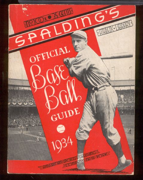 1934 Spalding’s Official Baseball Guide