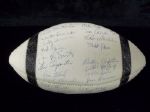 1958 Cleveland Browns Team Signed Football- 29 Signatures on a Spalding 388 Eddie LeBaron white/black stripes Autograph-style ball