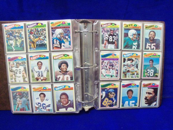 1977 Topps Ftbl.- 1 Near Set of 523/528 Diff. Cards in Sheets and Binder