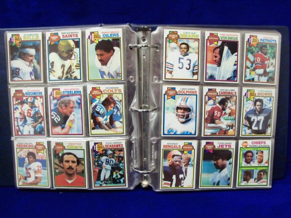 1979 Topps Ftbl.- 1 Near Complete Set of 527/528 Cards in Sheets and Binder