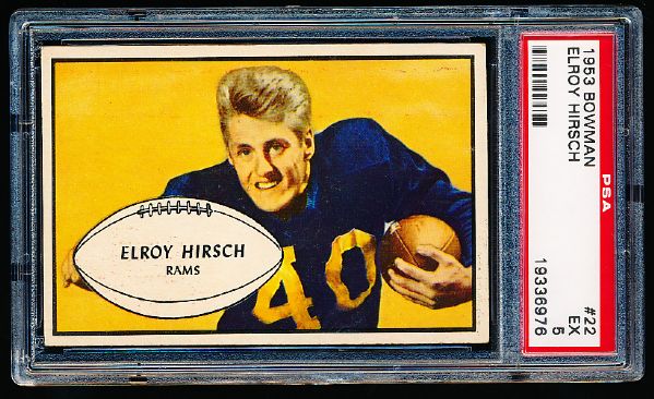 1953 Bowman Football- #22 Elroy Hirsch, Rams- PSA Ex 5 