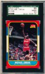 1986-87 Fleer Basketball- #57 Michael Jordan, Bulls –Rookie!- SGC 55 (Vg-Ex+ 4.5)