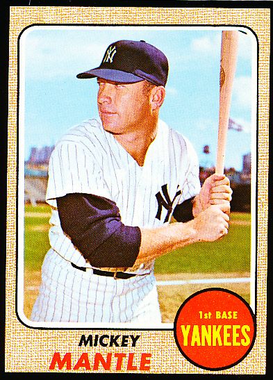 1968 Topps Baseball- #280 Mickey Mantle, Yankees