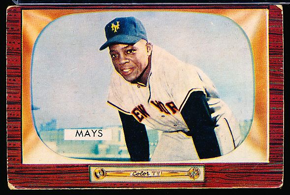 1955 Bowman Baseball- #184 Willie Mays, Giants