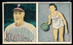 1951 Berk Ross Panel- #1-9 Richie Ashburn (Baseball)/ #1-11 Bob Cousy (Basketball)
