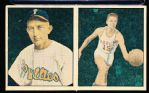 1951 Berk Ross Panel- #3-9 Eddie Waitkus (Baseball)/#3-11 Paul Unruh (Basketball)
