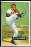 1951 Bowman Bb- #134 Warren Spahn, Braves