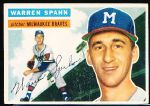 1956 Topps Baseball- #10 Warren Spahn, Braves- White back