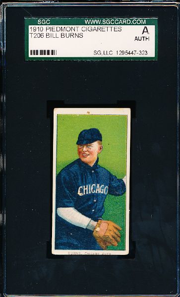 1909-11 T206 Baseball- Bill Burns, Chicago Amer.- SGC A (Authentic)