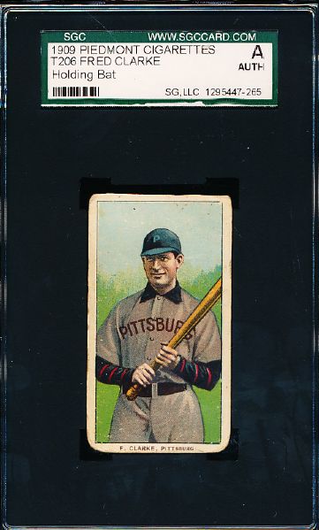 1909-11 T206 Baseball- Fred Clarke, Pittsburg- Holding Bat Pose- SGC A (Authentic)