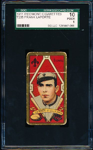 1911 T205 Baseball Gold Border- Frank Laporte, St. Louis Amer- SGC 10 (Poor 1)