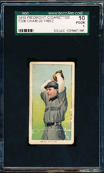 1909-11 T206 Bb- Charlie Fritz, New Orleans- Southern Leaguer- SGC 10 (Poor 1)
