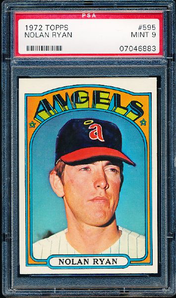 1972 Topps Baseball- #595 Nolan Ryan, Mets- PSA Mint 9 