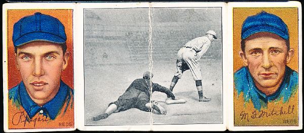 1912 T202 Hassan Triple Folder- “Chase Gets Ball Too Late”- Mitchell/ Egan