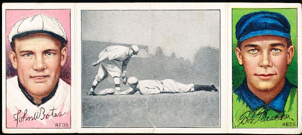 1912 T202 Hassan Triple Folder- “Nearly Caught”- Bescher/ Bates