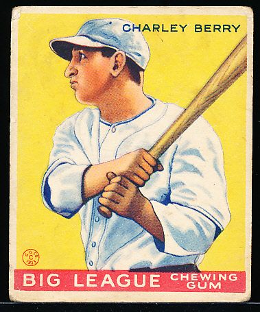 1933 Goudey Bb- #184 Charles Berry, White Sox