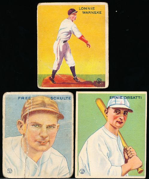 1933 Goudey Bb- 3 Cards