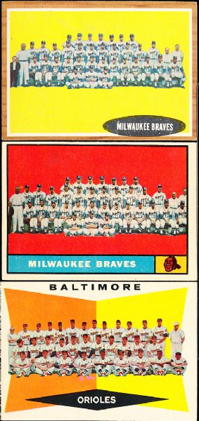 Three Baseball Team Cards