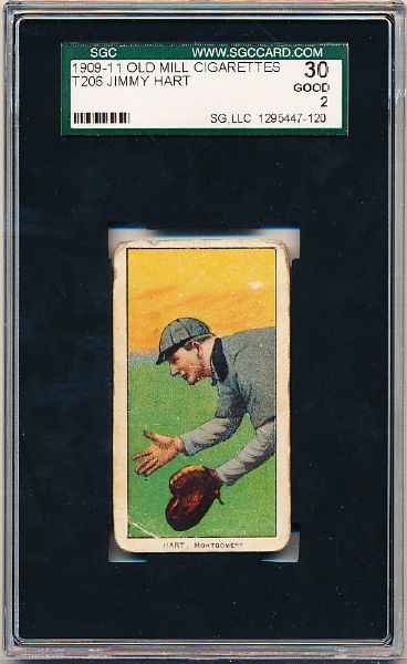 1909-11 T206 Bb- Jimmy Hart, Montgomery- SGC 30 (Good 2)