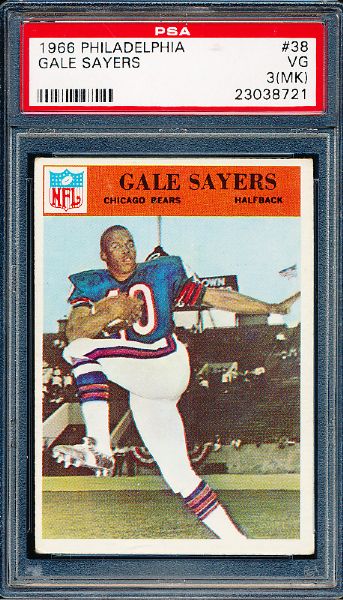 1966 Philly Football- #38 Gale Sayers, Bears- PSA Vg 3 (MK)
