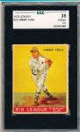 1933 Goudey Baseball- #29 Jimmy Foxx, Phil A’s- SGC 35 (Good+ 2.5)