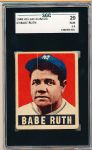 1948-49 Leaf Baseball- #3 Babe Ruth, Yankees- SGC 20 (Fair 1.5)