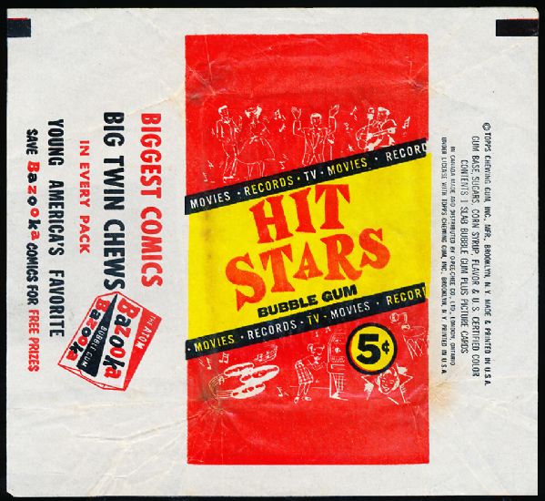 1957 Topps “Hit Stars” 5 Cent Wrapper