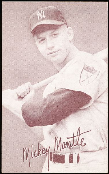 1947-66 Bb Exhibits- Mickey Mantle- Waist Up Picture (“ck” Connected)