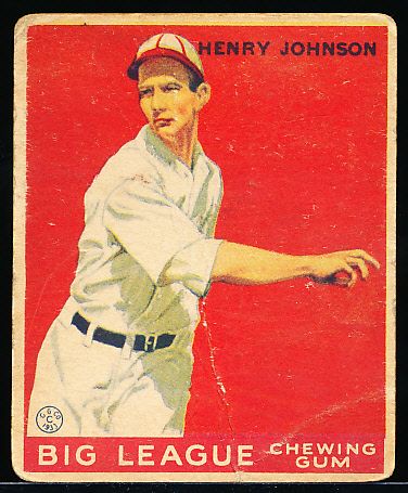 1933 Goudey Baseball- #14 Henry Johnson, Red Sox