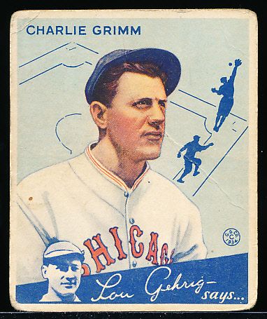 1934 Goudey Baseball- #3 Charlie Grimm, Cubs