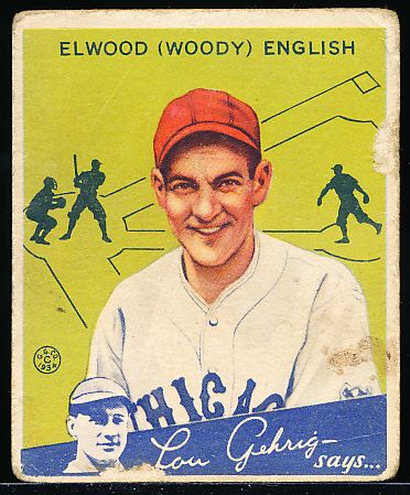 1934 Goudey Baseball- #4 Woody English, Cubs
