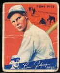 1934 Goudey Baseball- #8 Tony Piet, Reds