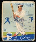 1934 Goudey Baseball- #10 Chuck Klein, Cubs