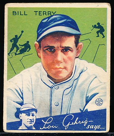 1934 Goudey Baseball- #21 Bill Terry, Giants