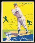 1934 Goudey Baseball- #28 Ed Coleman, A’s
