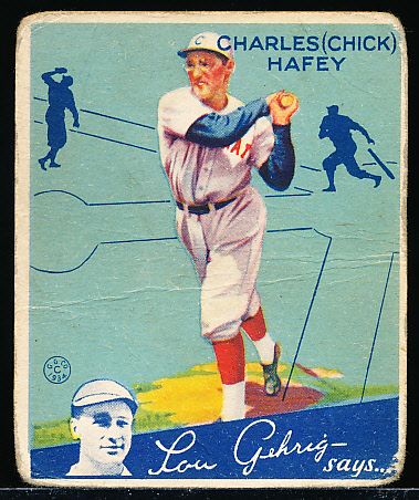 1934 Goudey Baseball- #34 Chick Hafey, Reds