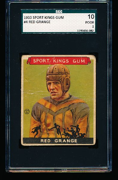 1933 Sport Kings Football- #10 Red Grange- SGC 10 (Poor 1)