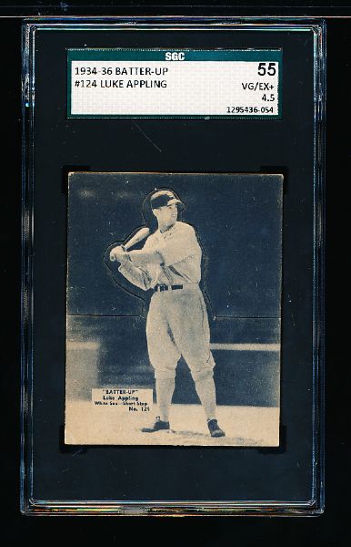 1934-36 Batter Up Baseball- #124 Luke Appling, White Sox- SGC 55 (Vg-Ex + 4.5)