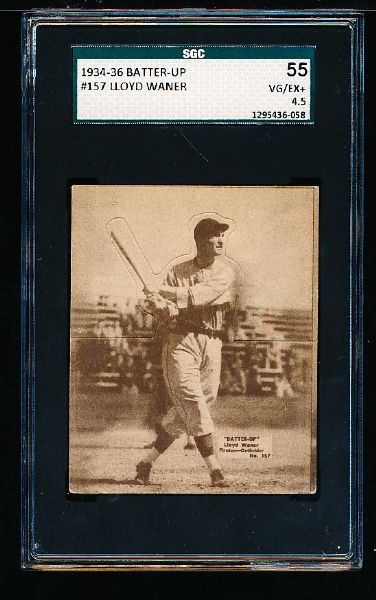1934-36 Batter Up Baseball- #157 Lloyd Waner, Pirates- SGC 55 (Vg/Ex+ 4.5)