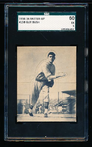 1934-36 Batter Up Baseball- #158 Guy Bush, Pirates- SGC 60 (Ex 5)