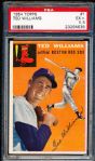 1954 Topps Baseball- #1 Ted Williams, Boston Red Sox- PSA Ex+ 5.5 