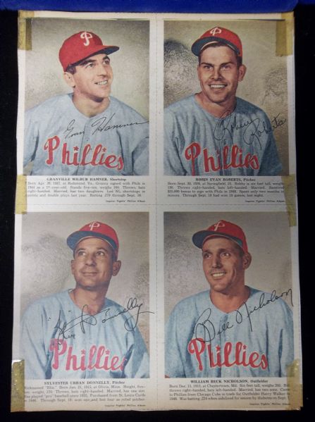 1950 Philadelphia Inquirer Fighting Phillies Bsbl. Newspaper Rotogravure- 1 Complete Set of 24 Diff. “Cards”
