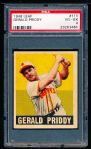 1948/49 Leaf Baseball- #111 Gerald Priddy, Browns- PSA Vg-Ex 4 