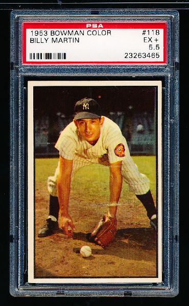 1953 Bowman Baseball- #118 Billy Martin, Yankees- PSA Ex+ 5.5 