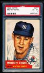 1953 Topps Baseball- #207 Whitey Ford, Yankees- PSA Vg-Ex 4 