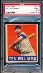 1948/49 Leaf Baseball- #76 Ted Williams, Red Sox- PSA VG+ 3.5