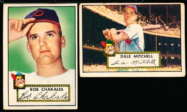 1952 Topps Bb- 2 Cleveland Indians Cards